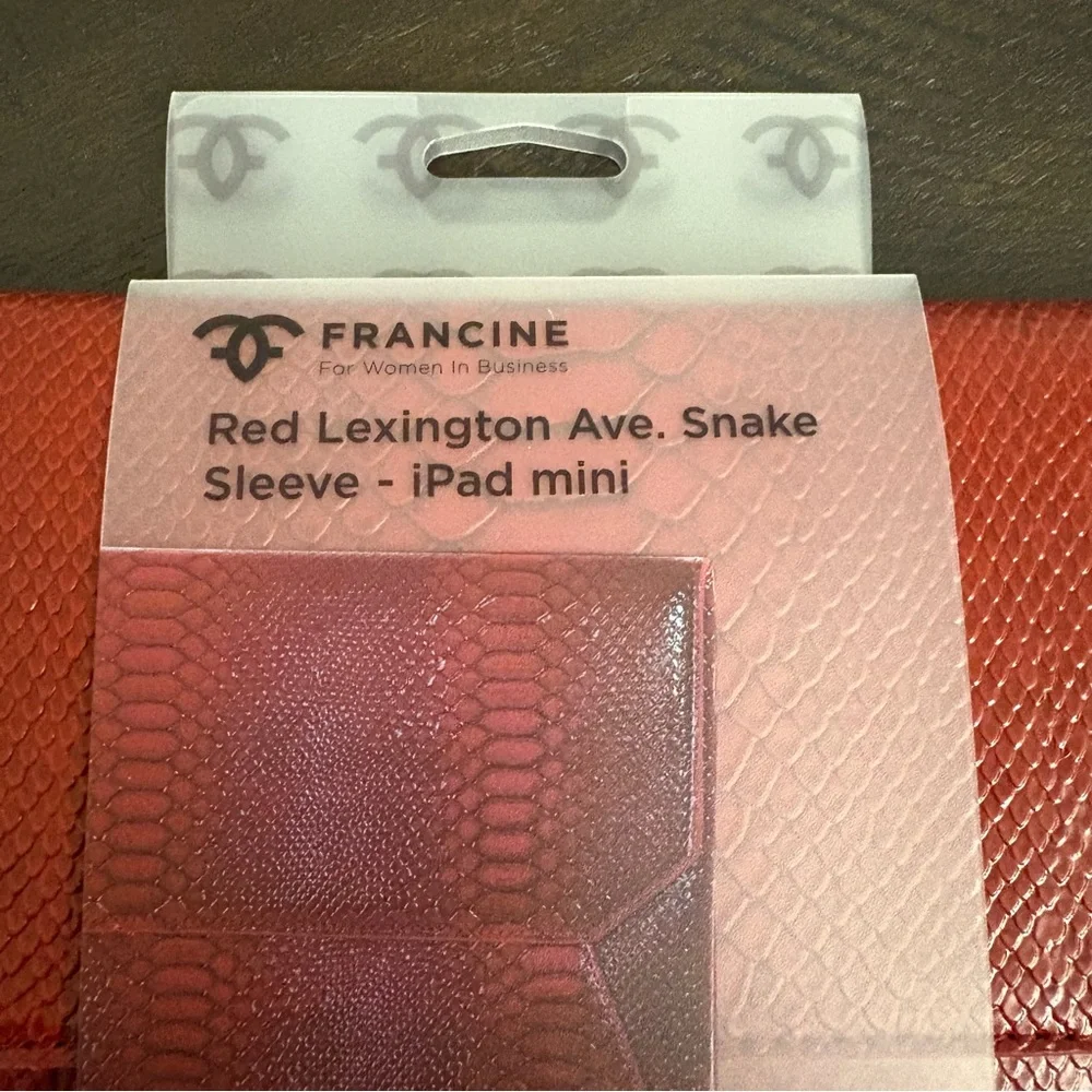 Francine Red Lexington Ave Snake Sleeve for IPad Mini and 7” Tablets